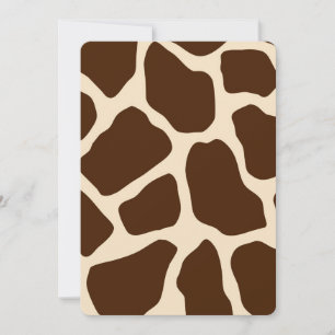 Invitación Cream Brown Giraffe Print Baby Shower