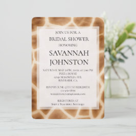Invitación Cream Brown Giraffe Safari ducha de novia animal