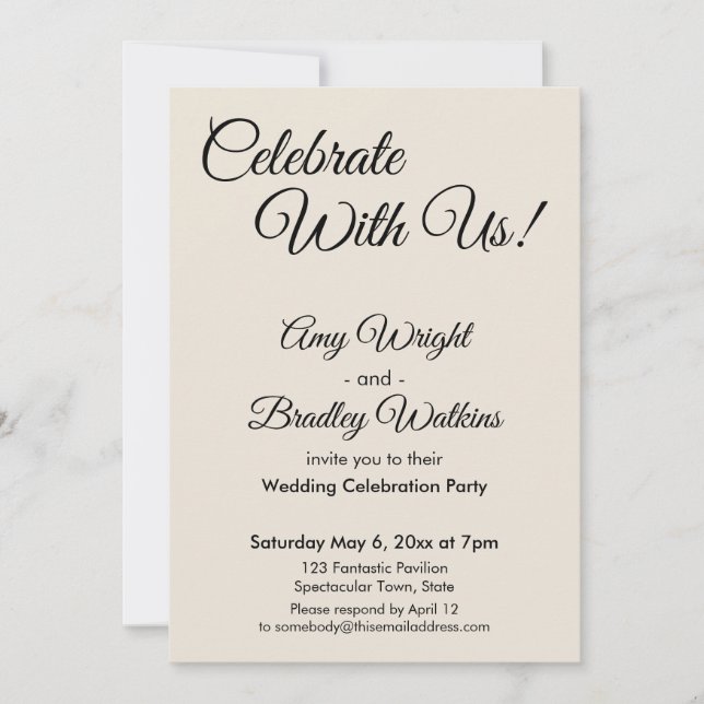 Invitación ¡Cream Celebra Con Nosotros! Recepción sencilla y  (Anverso)