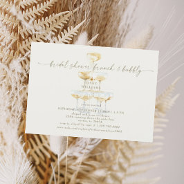 Invitación Cream Champagne Tower Bridal Shower Brunch
