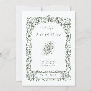 Invitación Cream Elegant Vintage Indian Boda