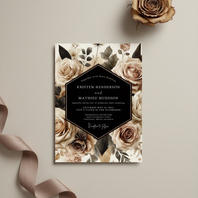 Invitación Cream Ethereal Blossom Wedding (Subido por el creador)