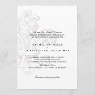 Invitación Cream Fleur de lis Boda