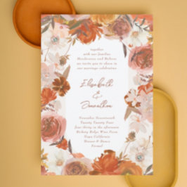 Invitación Cream Floral Abundance Boda blanco