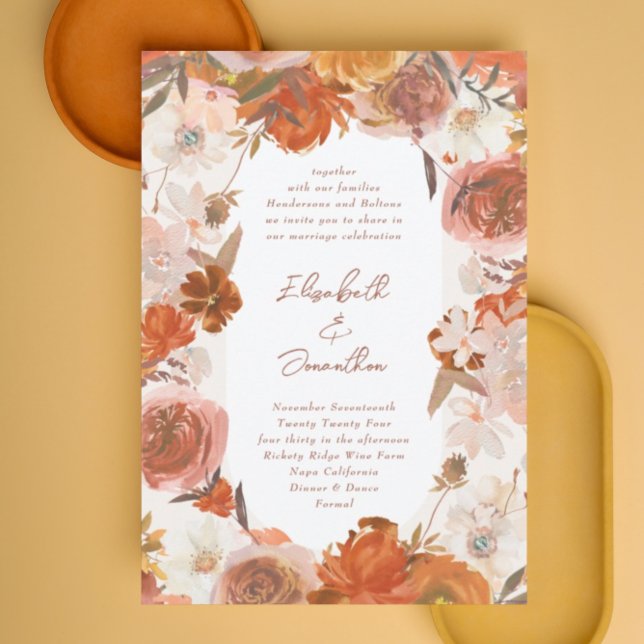 Invitación Cream Floral Abundance Boda blanco (Subido por el creador)
