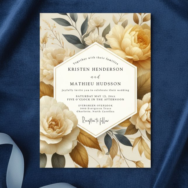 Invitación Cream Floral Ethereal Wedding (Subido por el creador)
