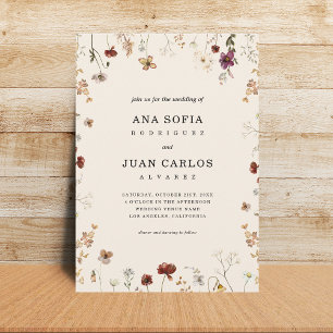 Invitación Cream Garden Wildflowers Boda de fotos con código 