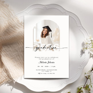 Invitación Cream Graduation Invitation with Photo - 2026