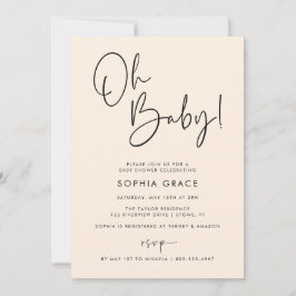 Invitación Cream Modern Boho Gender Neutral Baby Shower