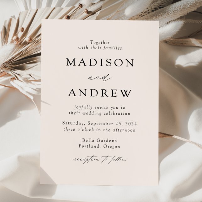Invitación Cream Modern Elegance Boda (Subido por el creador)