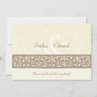 Invitación Cream Ornamental Frieze Boda