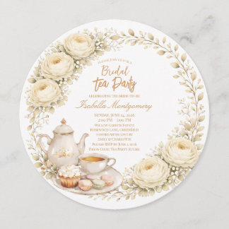 Invitación Cream Palette Tea Party Bridal Shower