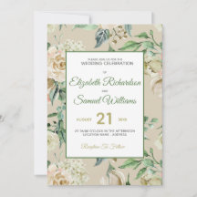 Cream Rosa Bud Hydrangea Watercolor Classic