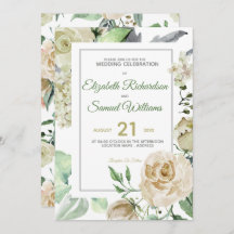 Cream Rosa Bud Hydrangea Watercolor Classic