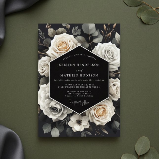 Invitación Cream Rose Woodland Wedding (Subido por el creador)