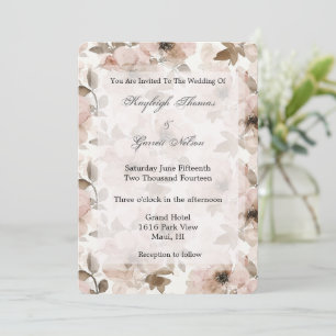 Invitación Cream Rubor Pink Floral Boda
