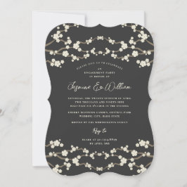 Invitación Cream Sakura florecimiento de cerezo Boda asiático