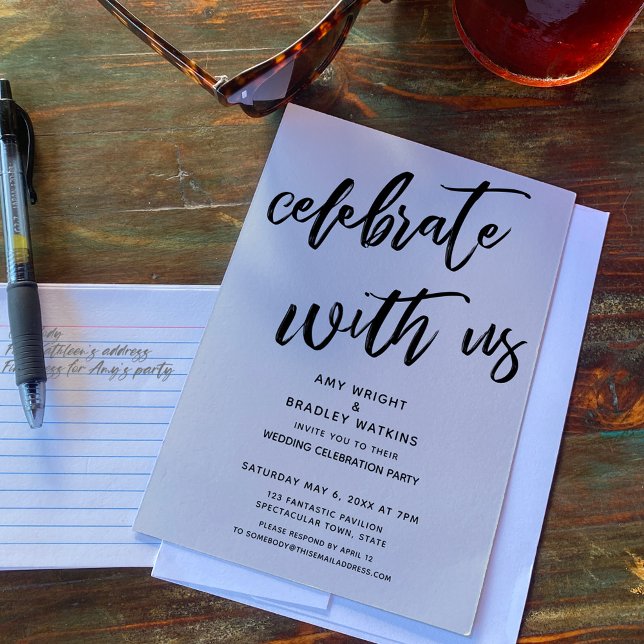 Invitación Cream Simple Celebración con la recepción de bodas (Subido por el creador)