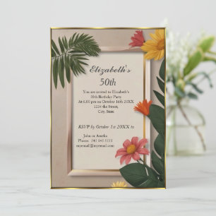Invitación Cream Summertime 50th Birthday Party