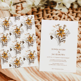 Invitación Cream Terracotta Wildflower Boho Boda