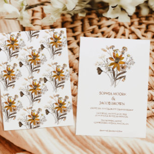 Invitación Cream Terracotta Wildflower Boho Boda