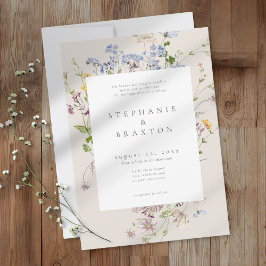 Invitación Cream Wildflower Garden Elegant Wedding