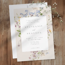 Invitación Cream Wildflower Garden Elegant Wedding
