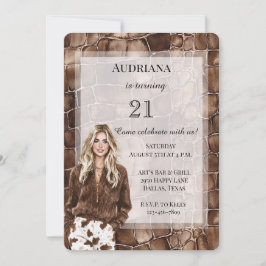 Invitación Creamy Brown Chocolate Blond Chica Cumpleaños