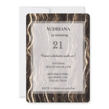 Creamy Brown Chocolate Gold Swirls Cumpleaños