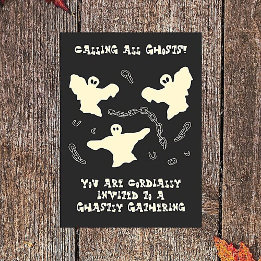 Invitación Creamy Ghosts - Fiesta de Halloween.