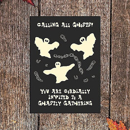 Invitación Creamy Ghosts - Fiesta de Halloween.