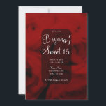 Invitación Creamy Soft Red Roses Sweet 16 Birthday Party<br><div class="desc">Personalizar para cualquier evento</div>