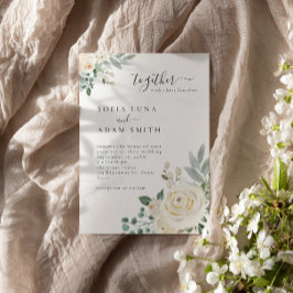 Invitación Creamy White Winter Floral Boda
