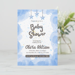 Invitación Crear su propio Baby Shower azul Personalizado