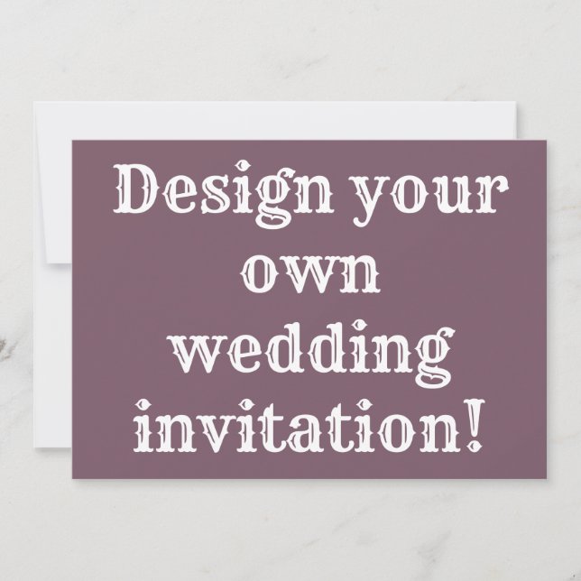 Invitación Crear su propio boda (Anverso)