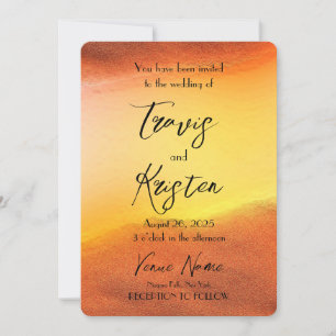 Invitación Crear su propio Boda de fondo Naranja Personalizad