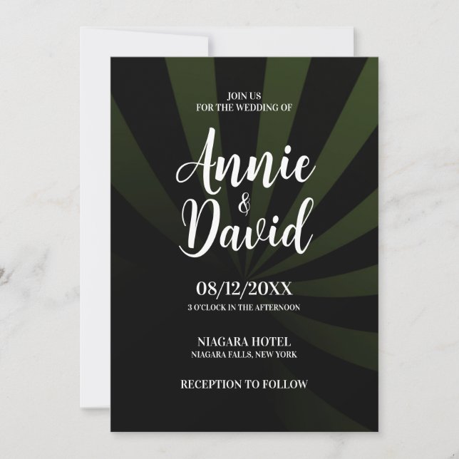 Invitación Crear su propio Boda de franjas de sombra (Anverso)