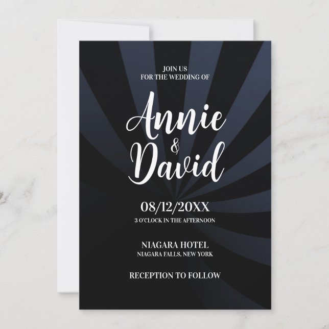 Invitación Crear su propio Boda de franjas de sombra (Anverso)