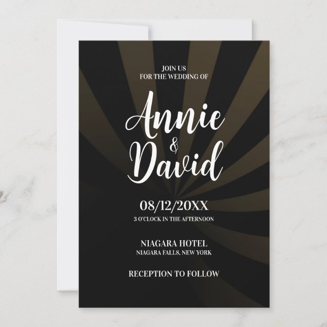 Invitación Crear su propio Boda de franjas de sombra (Anverso)