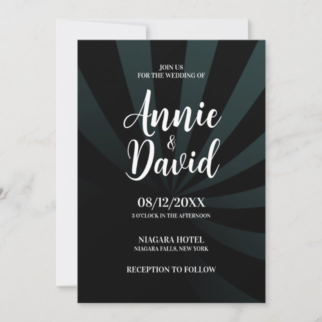 Invitación Crear su propio Boda de franjas de sombra (Anverso)