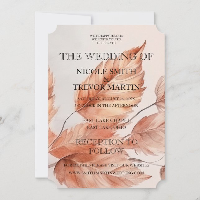 Invitación Crear su propio Boda de hojas de otoño (Anverso)
