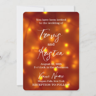 Invitación Crear su propio Boda de luces Naranjas
