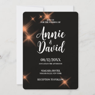 Invitación Crear su propio Boda de parkles de gran Naranja