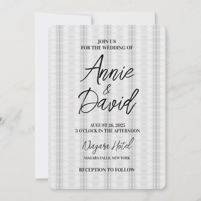 Invitación Crear su propio Boda de patrones de rayas de época (Anverso)