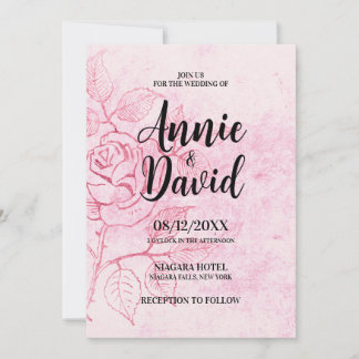 Invitación Crear su propio Boda de Rosa de Vintage Etched
