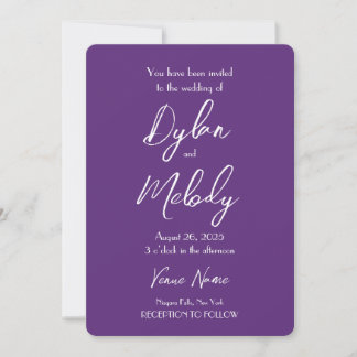 Invitación Crear su propio Boda púrpura