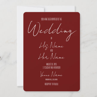 Invitación Crear su propio Boda rojo