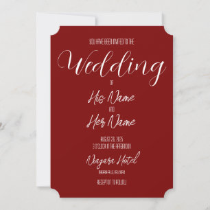 Invitación Crear su propio Boda rojo
