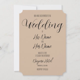 Invitación Crear su propio Boda Sepia Beige