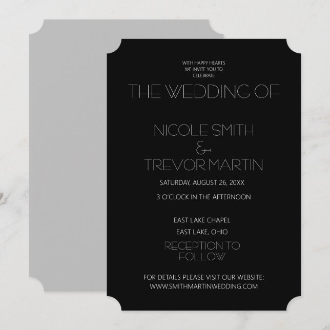 Invitación Crear su propio Boda totalmente personalizado (Anverso / Reverso)